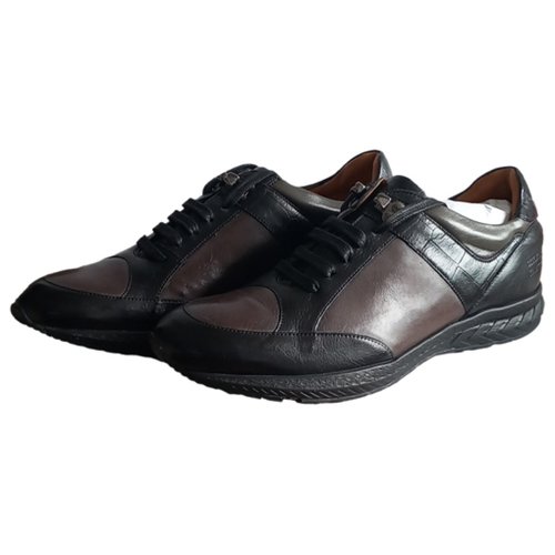 Pre-owned Melvin & Hamilton Leather Low Trainers In Black