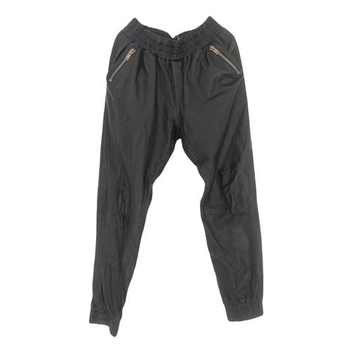 Pre-owned Raiine Leather Chino Pants In Black