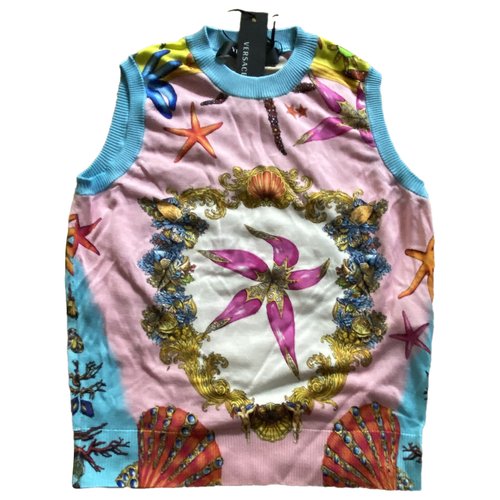Pre-owned Versace Silk Vest In Yellow