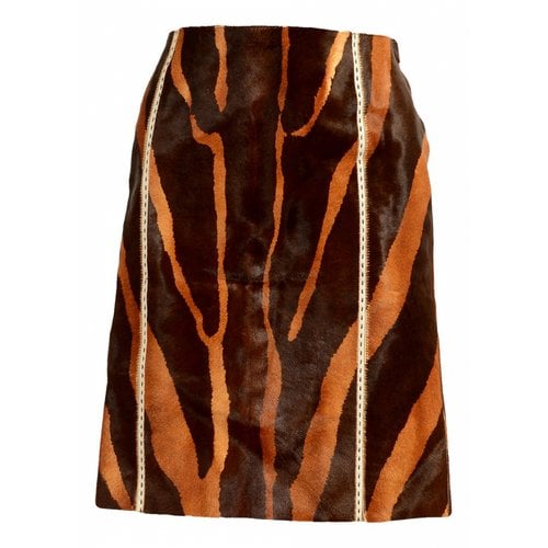 Pre-owned Fendi Exotic Leathers Mid-length Skirt In Multicolour
