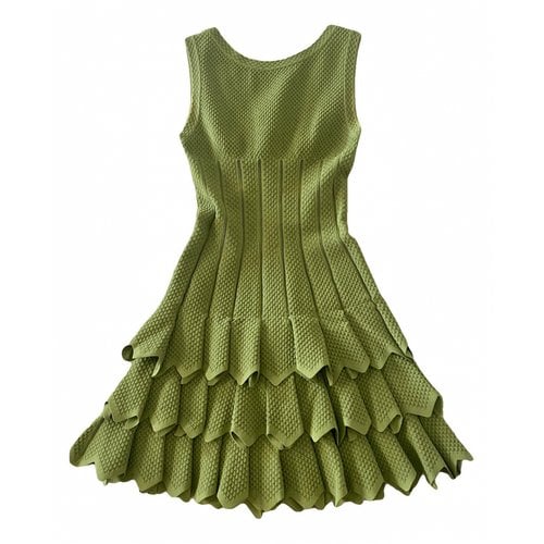 Pre-owned Alaïa Mini Dress In Green