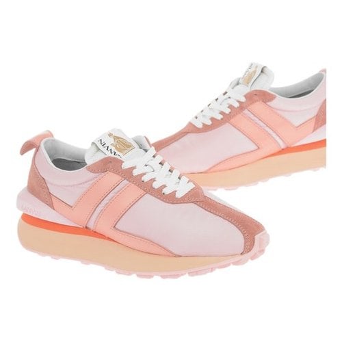 Pre-owned Lanvin Cloth Trainers In Pink