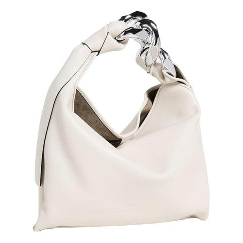 Pre-owned Jw Anderson Moon Leather Handbag In White