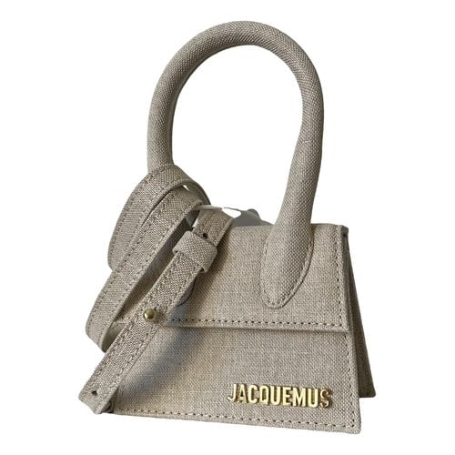 Pre-owned Jacquemus Chiquito Linen Crossbody Bag In Beige
