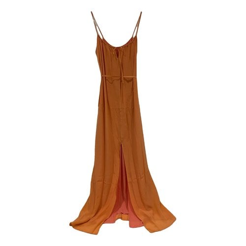 Pre-owned French Connection Silk Maxi Dress In Orange