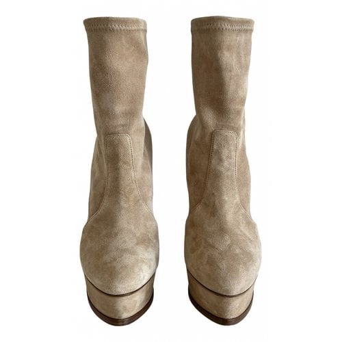 Pre-owned Casadei Boots In Beige