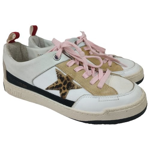 Pre-owned Golden Goose Yeah Leather Trainers In Multicolour