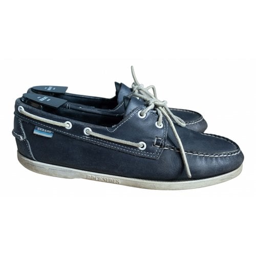 Pre-owned Sebago Leather Lace Ups In Navy