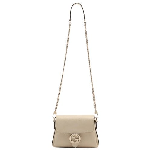 Pre-owned Gucci Interlocking Leather Tote In Beige