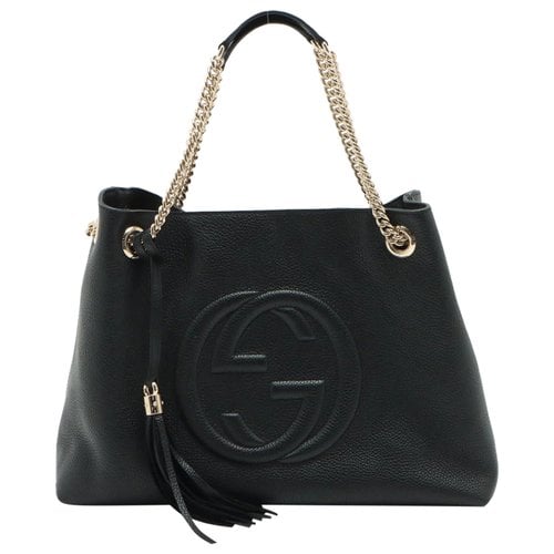 Pre-owned Gucci Soho Leather Tote In Black
