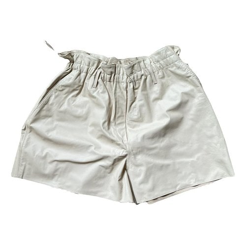 Pre-owned Forte Forte Vegan Leather Shorts In Beige