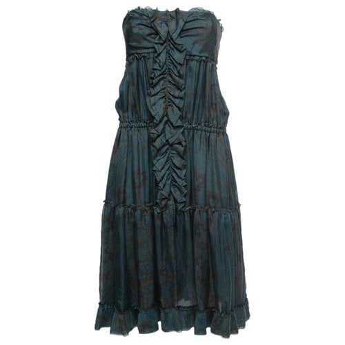 Pre-owned D&g Silk Dress In Green