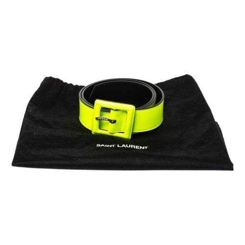 Pre-owned Saint Laurent Patent Leather Belt In Yellow