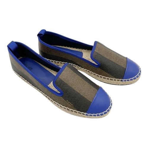 Pre-owned Fendi Leather Flats In Blue