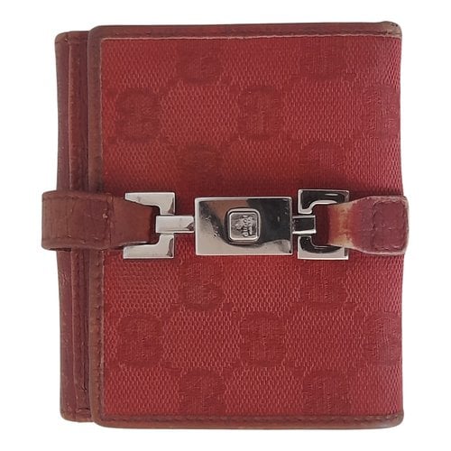 Pre-owned Gucci Jackie Vintage Leather Wallet In Red