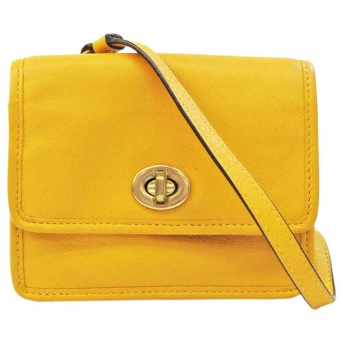 Pre-owned Coach Leather Handbag In Yellow
