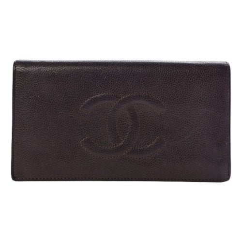 Pre-owned Chanel Timeless/classique Leather Wallet In Brown