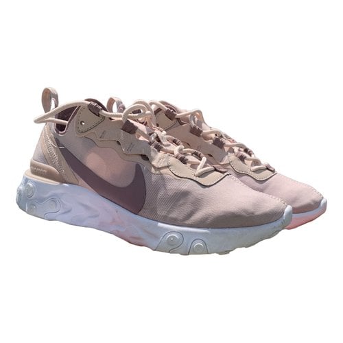Pre-owned Nike React Element 55 Cloth Trainers In Beige