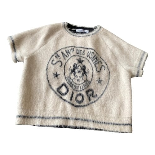 Pre-owned Dior Wool Sweatshirt In Ecru