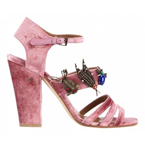Pre-owned Laurence Dacade Velvet Sandal In Pink