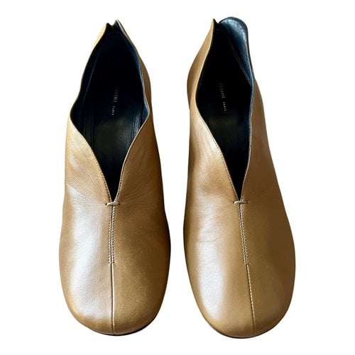 Pre-owned Celine Leather Heels In Khaki