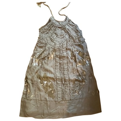 Pre-owned Philosophy Di Alberta Ferretti Silk Mid-length Dress In Beige