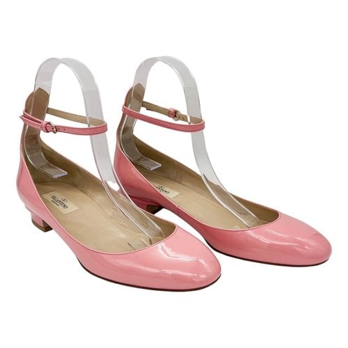 Pre-owned Valentino Garavani Tango Patent Leather Ballet Flats In Pink