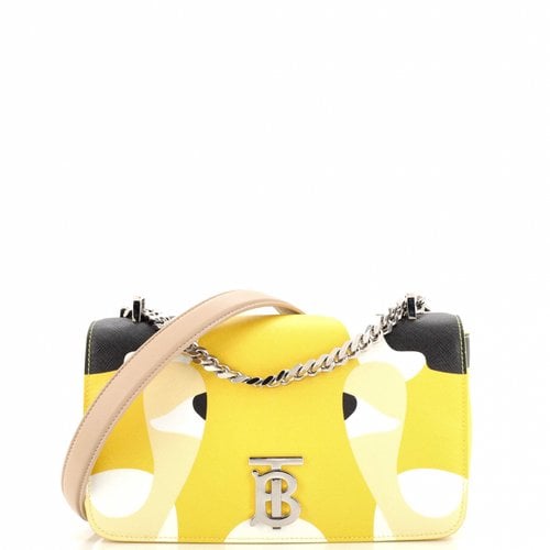 Pre-owned Burberry Leather Handbag In Yellow