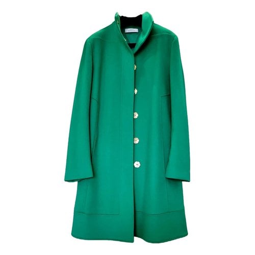 Pre-owned Versace Wool Coat In Green