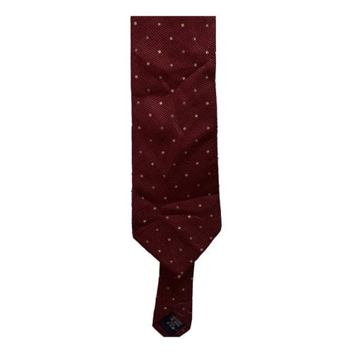 Pre-owned Burberry Silk Tie In Red