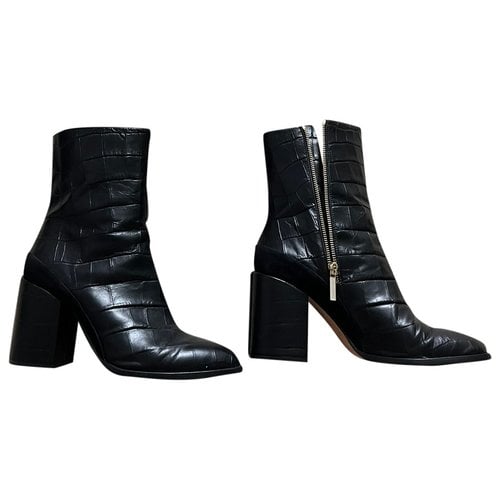 Pre-owned Dear Frances Leather Boots In Black