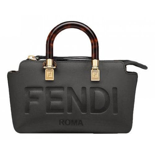 Pre-owned Fendi By The Way Leather Crossbody Bag In Black