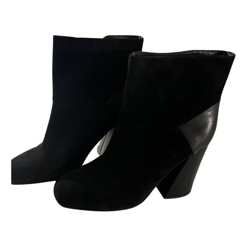 Pre-owned See By Chloé Velvet Ankle Boots In Black