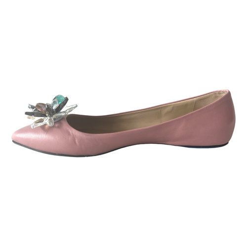 Pre-owned Loriblu Leather Flats In Pink