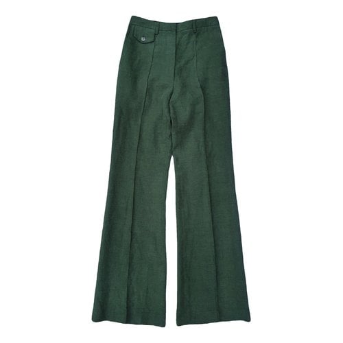 Pre-owned Golden Goose Linen Trousers In Green