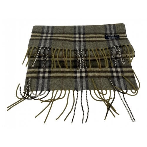 Pre-owned Burberry Wool Scarf In Khaki