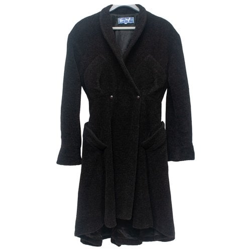 Pre-owned Mugler Wool Coat In Anthracite