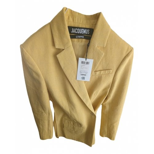 Pre-owned Jacquemus Linen Blazer In Yellow