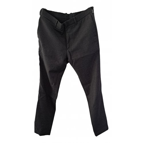 Pre-owned Allsaints Wool Trousers In Anthracite