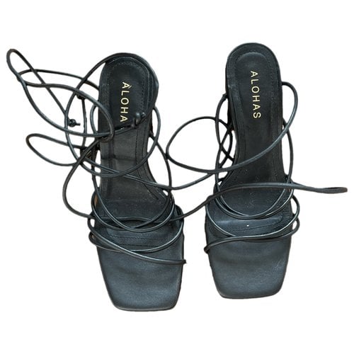 Pre-owned Alohas Leather Sandal In Black