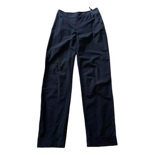 Pre-owned Chanel Silk Straight Pants In Blue