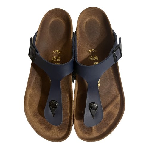 Pre-owned Birkenstock Leather Sandals In Blue