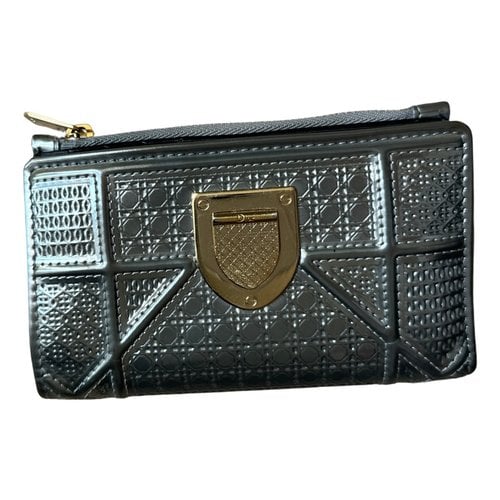 Pre-owned Dior Ama Leather Wallet In Metallic