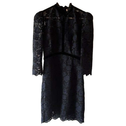 Pre-owned Sandro Lace Mini Dress In Navy