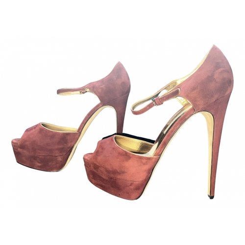 Pre-owned Brian Atwood Sandals In Burgundy