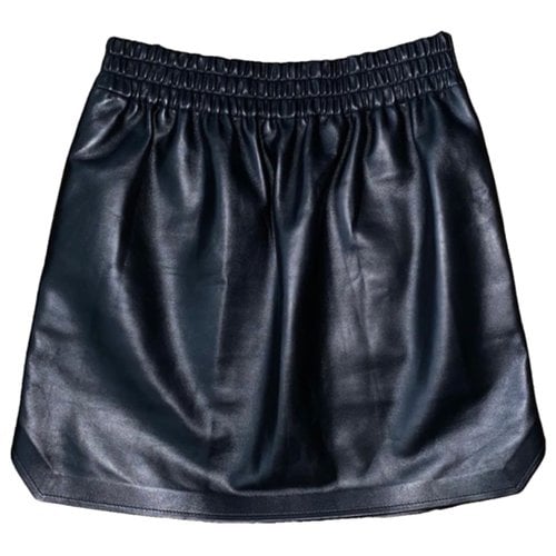 Pre-owned Bottega Veneta Leather Mini Skirt In Black
