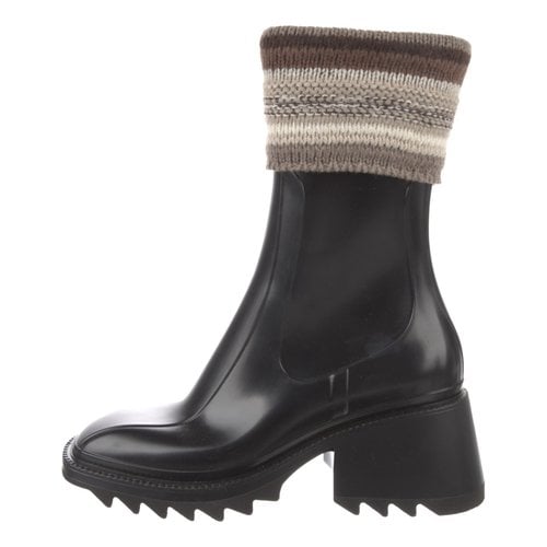 Pre-owned Chloé Betty Wellington Boots In Black