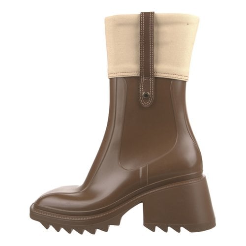 Pre-owned Chloé Betty Wellington Boots In Brown