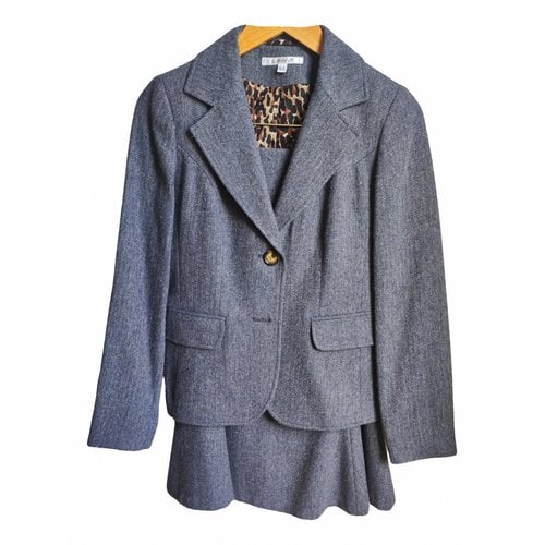 Pre-owned Lk Bennett Wool Suit Jacket In Blue