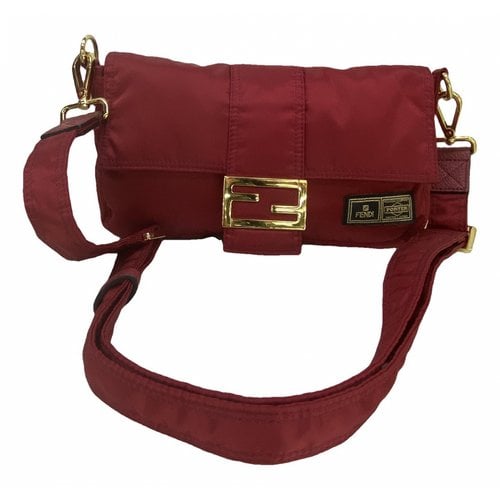 Pre-owned Fendi Baguette Crossbody Bag In Red